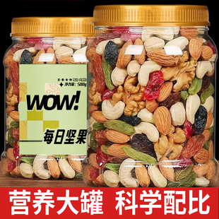 每日堅果500g大罐裝 純堅果健康孕婦兒童休閑網(wǎng)紅零食混合果干炒貨