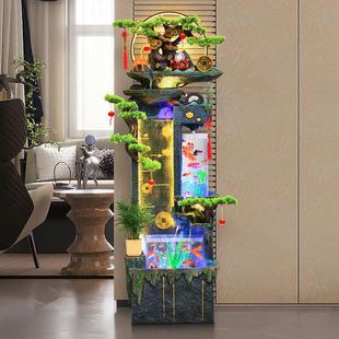 輕奢假山落地流水噴泉擺件歐式 魚缸客廳家用風水輪加濕器開業(yè)廠家