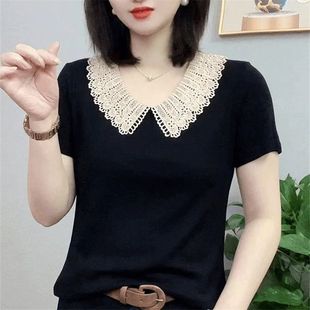 上衣2025新款 小衫 洋氣減齡中老年短袖 女裝 T恤女大碼 中年媽媽夏裝