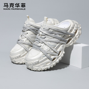 百搭厚底增高輕盈軟彈包頭拖鞋 馬克華菲潮鞋 時尚 新情侶款 2025夏季