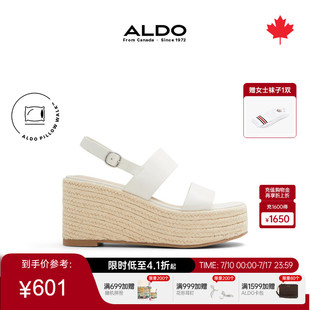 ALDO坡跟沙灘涼鞋 ALGS24A59 后系帶田園風學院女日常休閑時尚