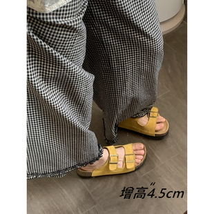 百搭厚底拖鞋 女2025新款 外穿海邊沙灘涼拖子潮夏 勃肯鞋 趙露思同款