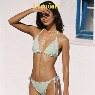 Limone2025年新款 高級感分體泳衣薄荷曼波色系性感比基尼海邊泳裝