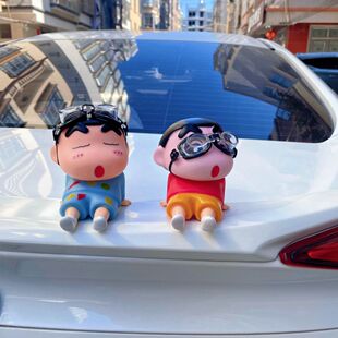 車頂尾部玩偶后備箱玩偶車外公仔掛件蠟筆小新車載擺件汽車裝 飾品