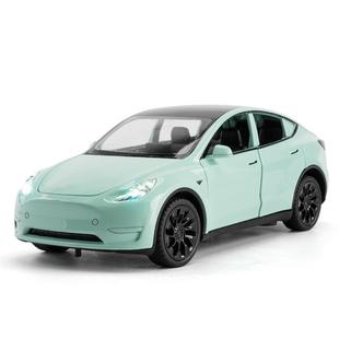 Y合金汽車模型擺件兒童玩具代發 仿真1比24特思拉MODEL 盒裝