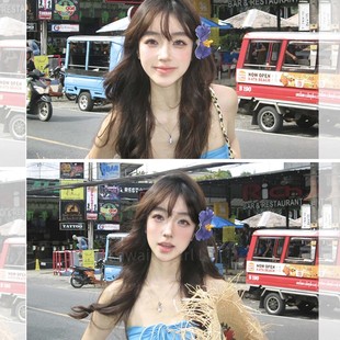 泰蘭德仿真扶?；òl夾女側邊花朵邊夾海邊沙灘度假氛圍感發飾配飾