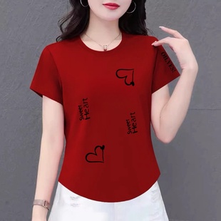 上衣體恤衫 清倉撿漏外貿媽媽裝 顯瘦遮肚子韓版 t恤女寬松大碼 短袖