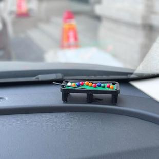 新款 飾擺件車載創意個性 牌汽車挪車內裝 仿真臺球桌臨時停車號碼