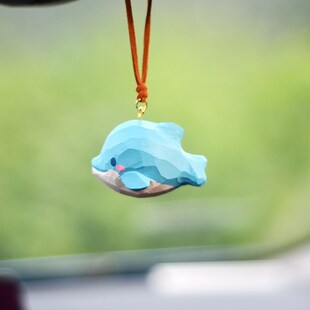 生日禮物可愛小海豚汽車掛件小眾飾品創意后視鏡車載掛飾送禮