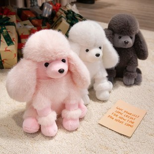 可愛貴賓犬公仔毛絨玩具泰迪狗玩偶小狗布娃娃男女生兒童生日禮物
