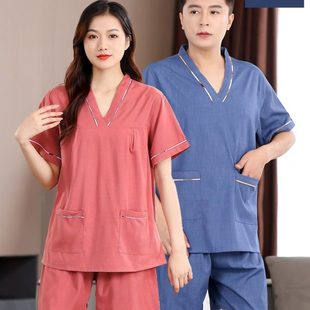 汗蒸服男苧麻足療情侶女款 溫泉洗浴服 浴衣按摩家居睡衣不起摺大碼