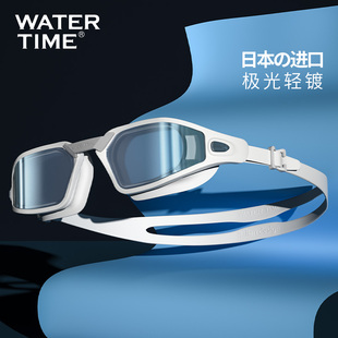 WaterTime泳鏡高清防水防霧女近視鍍膜大框男游泳眼鏡帽套裝