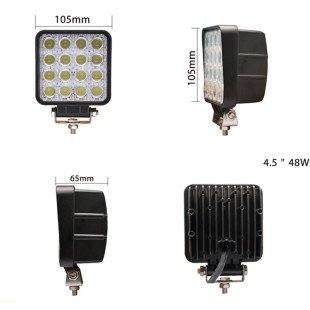 24v通用 燈貨車燈12V LED黃光工作燈27W 48W越野車頂射燈汽車改裝