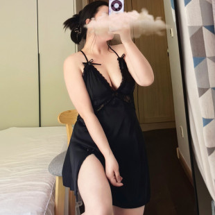新品 蕾絲鏤空交叉露背性感開叉誘惑帶胸墊吊帶 胖mm冰絲睡衣女大碼