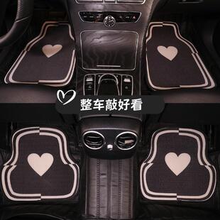 情侶款 絲圈魚鱗絲通用汽車腳墊 卡通綠色蝴蝶結腳墊4色入 時尚 個性