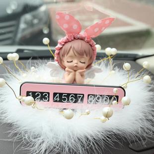 飾女神款 汽車內(nèi)飾品擺件創(chuàng)意臨時停車號碼 牌車載用品大全車用裝