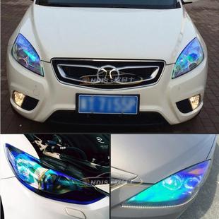 120汽車大燈膜變色龍車燈膜尾燈霧燈幻彩透明保護改色貼膜12色