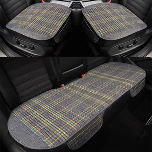 新款 通用亞麻三件套英倫風舒適透氣汽車坐墊 汽車坐墊蕎麥殼四季