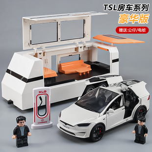 24仿真合金車模特斯拉modelX房車合金聲光回力汽車模型玩具禮物