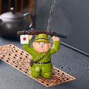 變色茶寵擺件日本人下跪投降茶玩茶桌茶盤裝 飾品茶具配件精品擺件