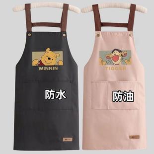 韓版 圍裙家用廚房防水防油餐飲專用女圍腰工作服logo印字 新款