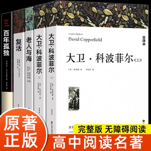復(fù)活列夫托爾斯泰 高中課外閱讀書籍必讀書目大衛(wèi)科波菲爾 老人與海 百年孤獨正版 高一高中生語文課外書世界名著 原著 官方正版