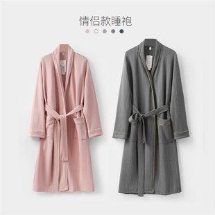 萊賽爾中長J款 斜襟睡袍 浴袍家居服 秋冬 A類面料 新款 情侶款