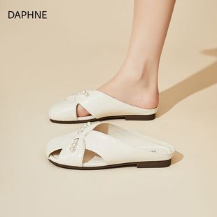 時(shí)尚 新款 百搭外穿涼拖平底包頭瑪麗珍 女2025夏季 達(dá)芙妮包頭半拖鞋