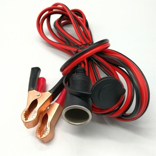 汽車大功率銅電瓶帶夾子轉點煙器母座12V24V伏220W車載插座插頭