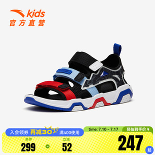 夏季 子正品 新款 大童軟底男童框子透氣網(wǎng)面沙灘鞋 童鞋 安踏兒童涼鞋