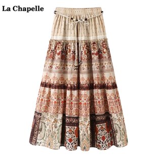 新款 Chapelle波西米亞半身裙女夏季 度假風顯瘦長裙子 拉夏貝爾