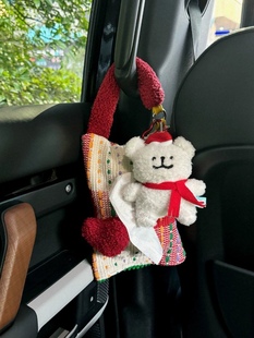 小狗汽車掛式 飾抽紙盒家居紙巾套可愛圣誕節新年禮物 紙巾袋車載裝