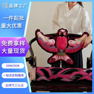 創意紙鳶抱枕國潮絨布立體抱枕個性 氛圍 潮流腰枕含芯刺繡靠枕中式
