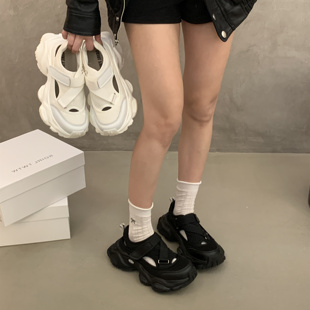 百搭運(yùn)動鞋 SGIRL 小個子厚底松糕鞋 圓頭網(wǎng)面透氣老爹鞋 TWTW夏新款
