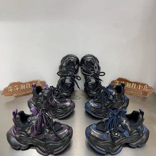 黑武士流行女鞋 百搭時尚 休閑鞋 女款 世 擦色做舊厚底增高流行老爹鞋