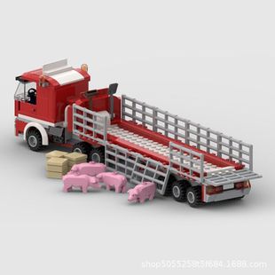 玩具模型兼容玩具農用創意卡車運輸車 拖車MOC 禮物積木樂高套裝