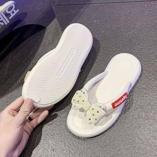 一2025 女人字拖防滑新款 海邊百搭可愛夏秋拖鞋 外穿蝴蝶結腳蹬時尚