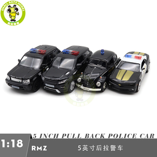 Back Pull Police Car 盒 仿真合金汽車模型擺件玩具無包裝 inch