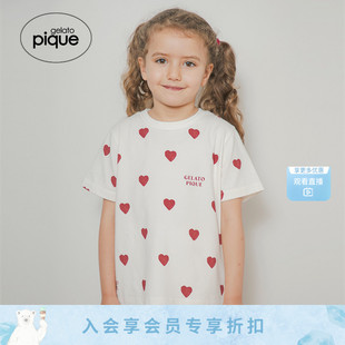 T恤PKCT254472 兒童睡衣愛心滿印短袖 gelato pique25早秋新品