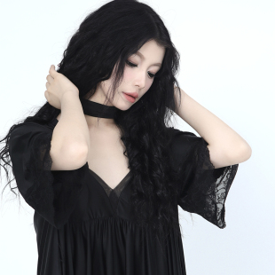 Poppaea法式 純欲風(fēng)家居服睡衣睡裙 蕾絲花邊冰絲睡袍女夏季