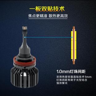 汽車大燈ledH7H4H1前大燈55w一個燈自帶解碼 大功率高亮度