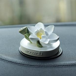 荷花汽車中控臺擺件車載香薰內(nèi)飾品裝 飾擴香石擺件香水蓮蓬花香氛