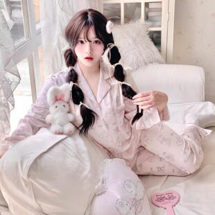 睡衣家居服 長褲 MG原創設計睡衣糯嘰嘰系列少女冰絲吊帶短褲 長袖