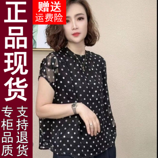原版 短袖 樂艷服裝 洋氣百搭減齡圓點減齡顯瘦女T恤新款 襯 夏季 正品