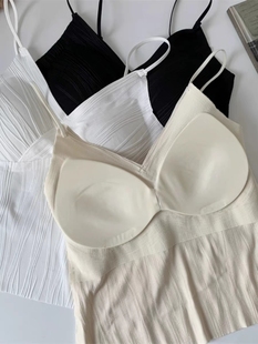 V領(lǐng)小吊帶背心女秋冬季 內(nèi)搭上衣 帶胸墊美背文胸一體內(nèi)衣打底西裝
