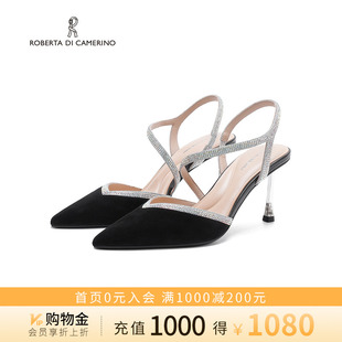 涼鞋 諾貝達2025夏季 包頭時裝 優雅水鉆尖頭細跟高跟鞋 RM257903 新款