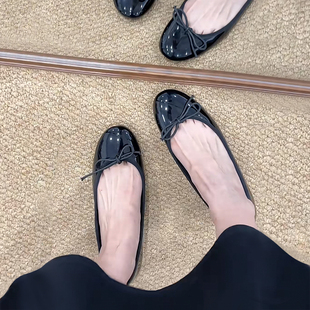 茄子鞋 內增高單鞋 低跟淺口芭蕾舞鞋 小碼 女 平底日系小皮鞋 樹莓同款