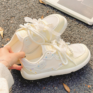透氣小白鞋 鞋 女芭蕾風德訓鞋 配裙子 子小眾休閑 網面網鞋 高端夏季