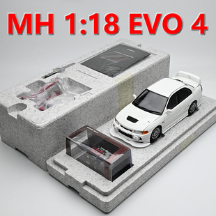 三菱EVO 4代 MotorHelix 合金汽車模型 蘇格蘭白 成品