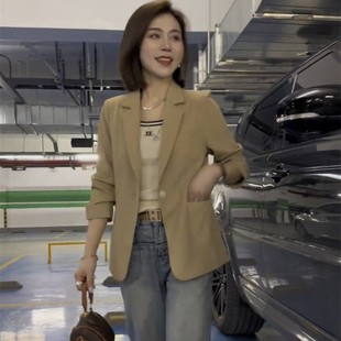 九分袖 休閑今年流行爆款 薄款 外套女2025春夏新款 西服上衣 西裝 正品